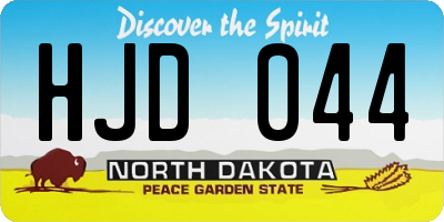 ND license plate HJD044