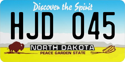 ND license plate HJD045