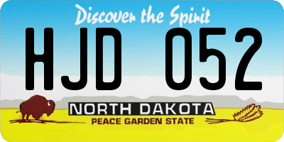 ND license plate HJD052