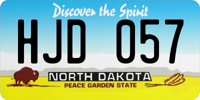 ND license plate HJD057