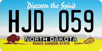 ND license plate HJD059