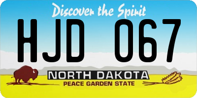 ND license plate HJD067