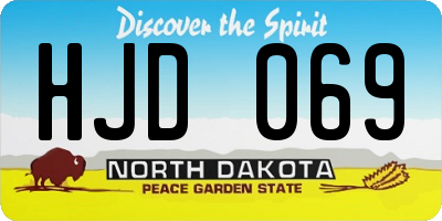 ND license plate HJD069