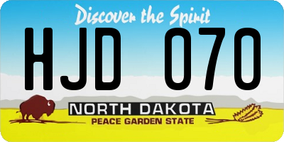 ND license plate HJD070