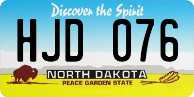 ND license plate HJD076