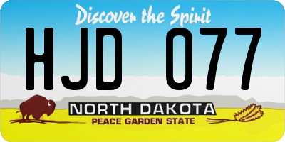 ND license plate HJD077