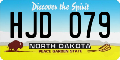 ND license plate HJD079