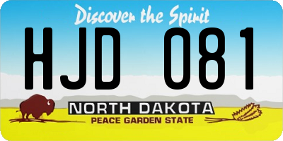 ND license plate HJD081