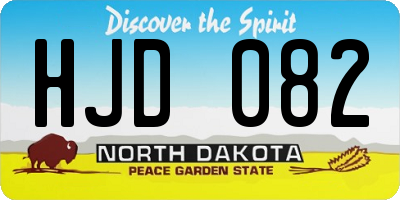 ND license plate HJD082