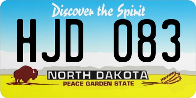 ND license plate HJD083