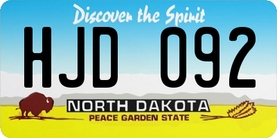 ND license plate HJD092
