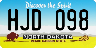 ND license plate HJD098