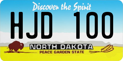ND license plate HJD100