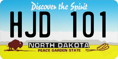ND license plate HJD101