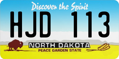 ND license plate HJD113