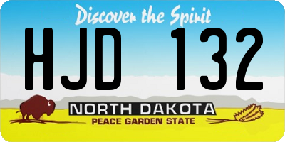 ND license plate HJD132