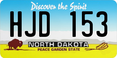 ND license plate HJD153
