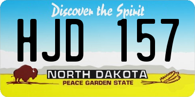 ND license plate HJD157