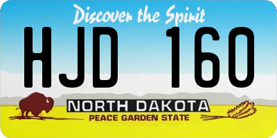 ND license plate HJD160