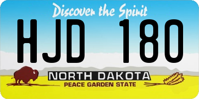 ND license plate HJD180