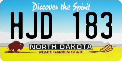 ND license plate HJD183