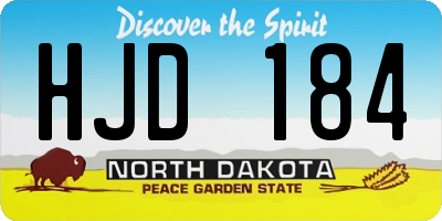 ND license plate HJD184