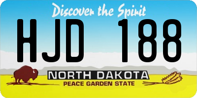 ND license plate HJD188