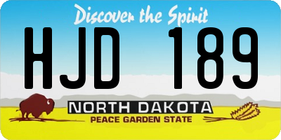 ND license plate HJD189