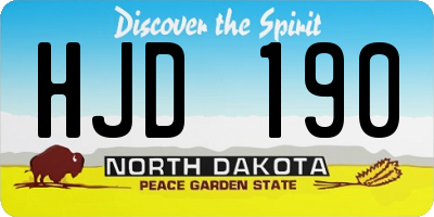 ND license plate HJD190