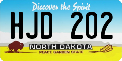 ND license plate HJD202