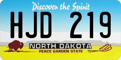 ND license plate HJD219