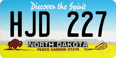 ND license plate HJD227