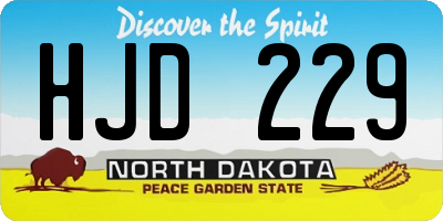 ND license plate HJD229