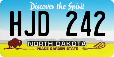 ND license plate HJD242