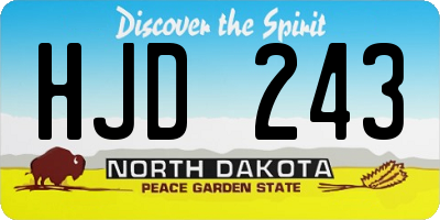ND license plate HJD243