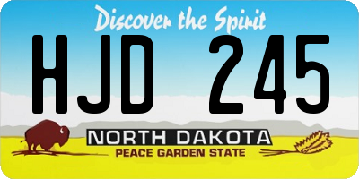 ND license plate HJD245