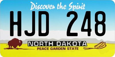 ND license plate HJD248