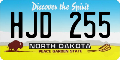 ND license plate HJD255