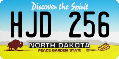 ND license plate HJD256
