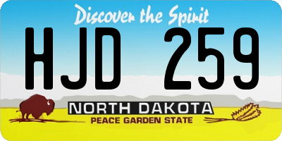 ND license plate HJD259