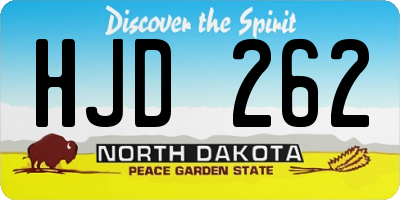 ND license plate HJD262
