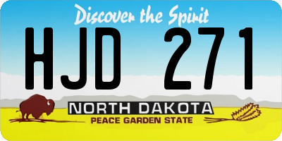 ND license plate HJD271