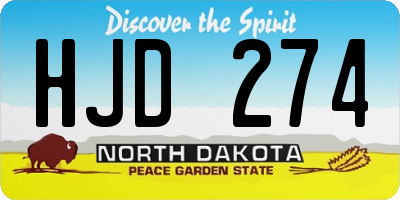 ND license plate HJD274
