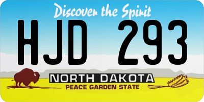ND license plate HJD293