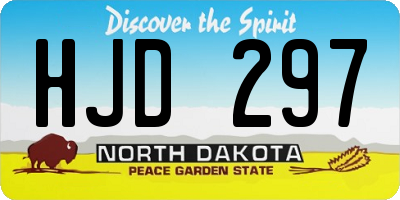 ND license plate HJD297