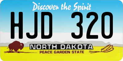 ND license plate HJD320