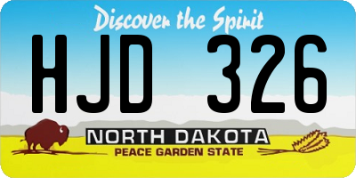ND license plate HJD326