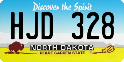 ND license plate HJD328