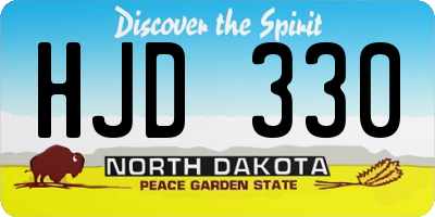 ND license plate HJD330