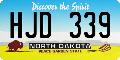 ND license plate HJD339